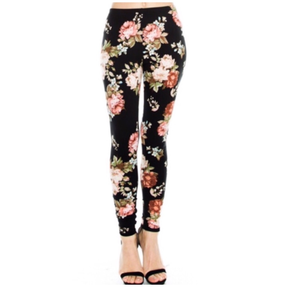 Floral Print Leggings - Picture 3 of 4